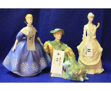Royal Doulton china figurine "Ascot", HN2356, together with a Royal Worcester bone china figurine "Fragrance" and a Doulton b