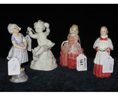 Royal Doulton bone china figure "Choir Boy", HN2141, small Royal Doulton figurine "Rose", HN1368, a Royal Worcester figurine 