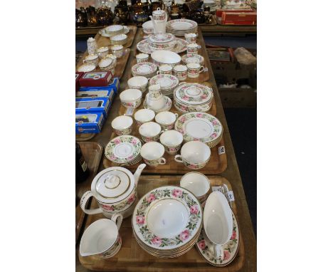 Six trays of Royal Worcester bone china Royal Garden pattern dinner ware.  (6)