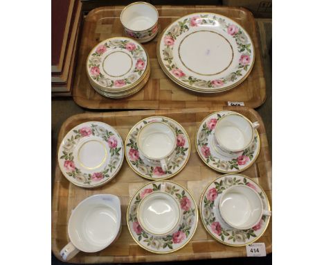 Two trays of Royal Worcester 'Royal Garden' coffee ware items comprising: coffee cans and saucers; milk jug; sucrier and plat