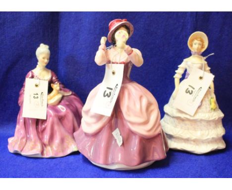 Royal Doulton bone china figurine "Charlotte", HN2421.  Another Royal Doulton bone china figurine "Lady Pamela", HN2718 and a