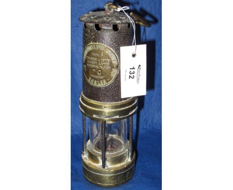 Protector Lamp and Lighting Company Limited type 6 brass miners safety lamp. 
