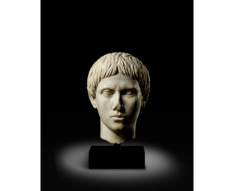  A Roman marble male portrait head Circa 1st-2nd Century A.D.26cm highFootnotes:Provenance:Private collection, established in