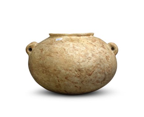  An Egyptian pink limestone jar inscribed for the Pharaoh Hor-Aha Early Dynastic, 1st Dynasty, circa 3050 B.C.with his Horus 