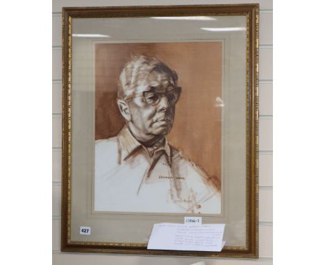 Stephen Ward (1912-1963) watercolour, Portrait of an unknown gentleman, signed, 48 x 37cm Note: Stephen Ward was the English 