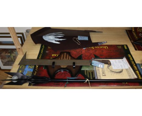 Lord of the Rings - United Cutlery Brands prop replicas - Uruk-Hai Scimitar and Staff of Saruman, UC1309 and UC1385BKNB, with