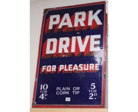 A 'Park Drive for Pleasure' enamel sign 76 x 51cm