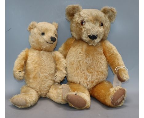 A Chad Valley blonde mohair teddy bear and another teddy bear