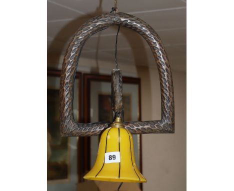 A carved wood parrot ceiling light height 38.5cm