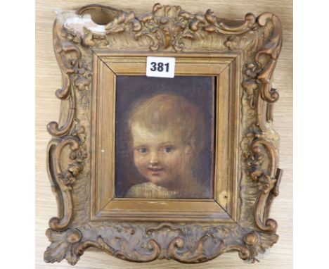 After Dutch Old Master, oil on board, Study of a child, 14 x 11cm