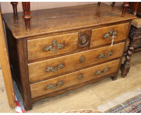 An 18th century French fruitwood commode W.118cm