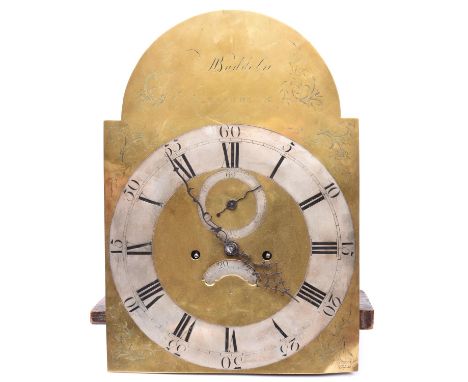A fine George III longcase 8 day movement with anchor escapement and brass arched dial by John Baddely / Baddeley of Albright