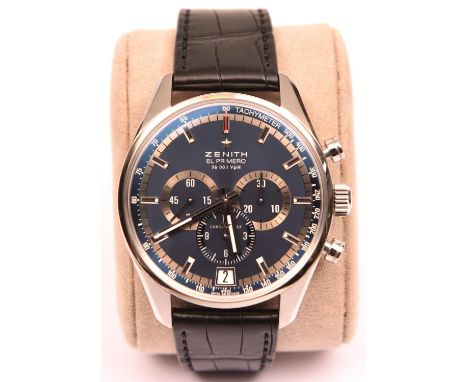 A Zenith El Primero Automatic Charles Vermont watch with automatic self winding mechanism. Limited edition (337/1975) with st