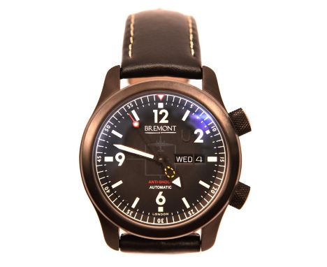 A Bremont U-2 Automatic Chronometer watch with automatic self winding mechanism. Limited edition (82/150) with anti-shock cas