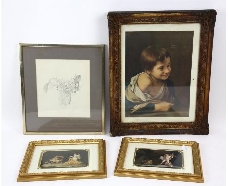 Collection of pictures and prints, to include limited edition print of Lord Denning by Sally Soames, signed by both, 141/500,