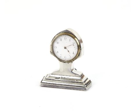 Edwardian silver mantle or boudoir clock by Spooner Clowes and Co, Birmingham 1908