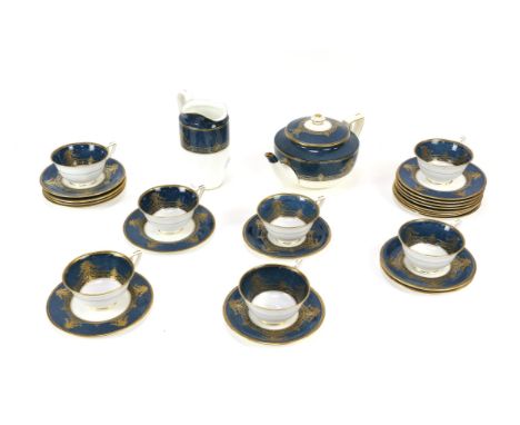 Royal Worcester tea service comprising teapot, cream jug, seven cups, eight saucers and ten side plates,