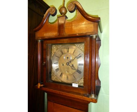 An eight day oak longcase clock, dial signed John Weller, London, five pillar movement, later case, dial and movement, early 