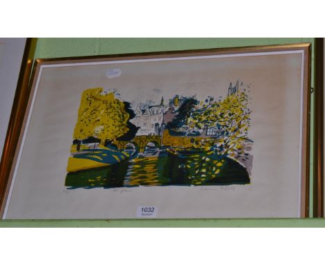 Edwin La Dell (British, 1914-1970) ''St John's'' lithograph, signed, titled and numbered 6/80