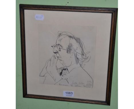 Linda Kitson (20th century), Portrait of Norman St. John Stevas, signed and dated 1971, pencil 