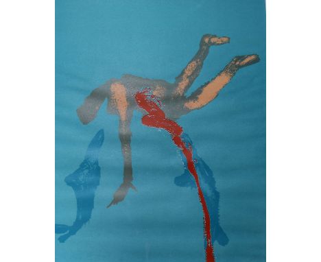 Sydney Nolan, screen print, 'Shark Attack', signed in pencil, 49/70, 75 x 57cm, unframed