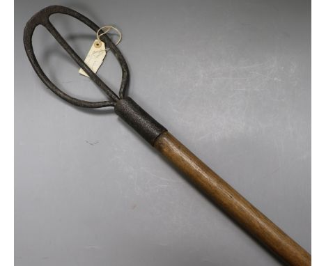 A rare Victorian ash handled cow 'pat' knocker