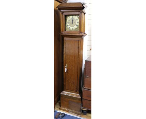 Henry Baker, Malling. A mid 18th century oak thirty hour longcase clock (a.f.) H.192cm