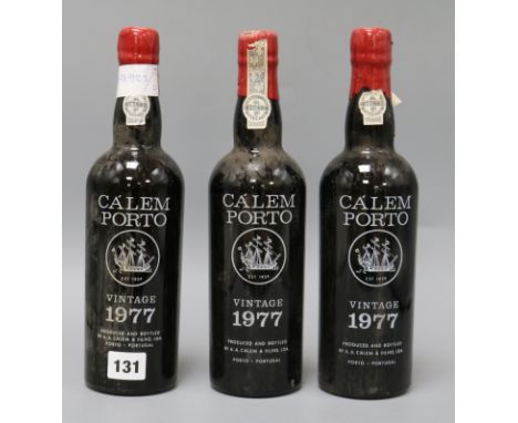 Three bottles of Calem Porto 1977 vintage port