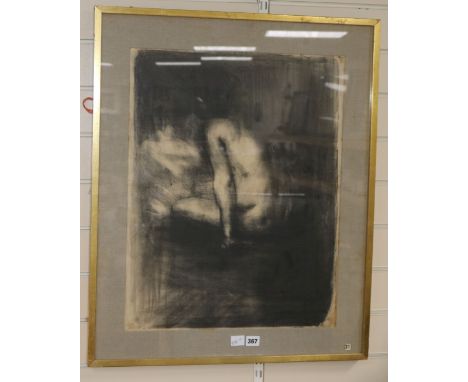 Albert de Belleroche, lithograph, Femme nu de Dos 1917, 61 x 48cm