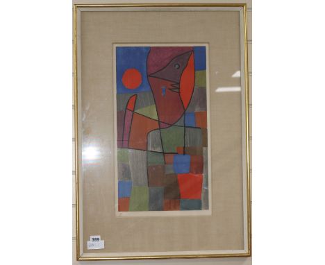 A modern limited edition abstract print, 15/200, 50 x 29cm