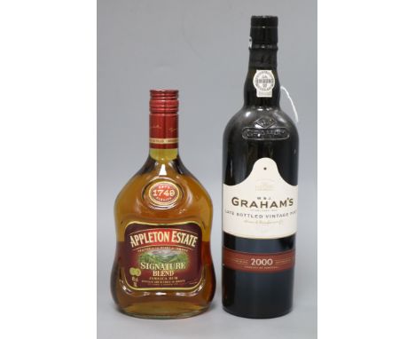 A bottle of Grahams late vintage port 2000 and a bottle of Appleton Estate blended whisky