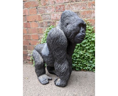 A large composition model of a silverback gorilla, approximately 60cm high Location: 