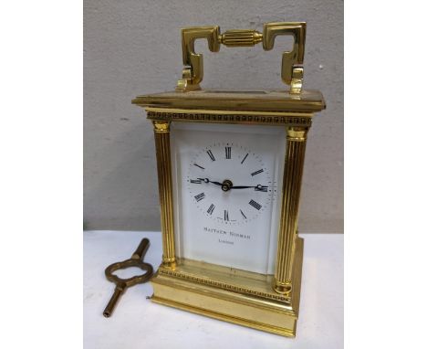 A Matthew Norman carriage clock having an 8-day eleven jewel movementLocation:R2:1 