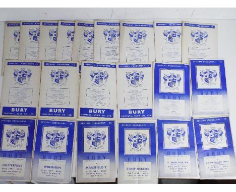 Bury F C - a collection of 1950s matchday football programmes comprising 7 of season 1957-58 to include v S K Budowlani Opole