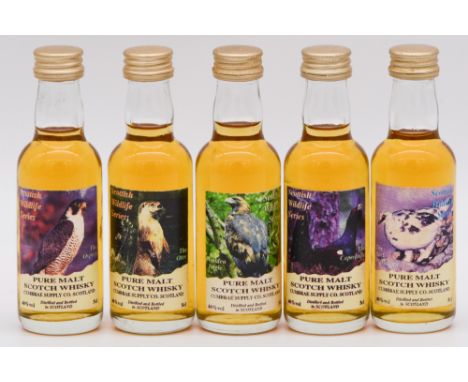 Cumbrae Supply Co - The Scottish Wildlife Series, twelve miniature whiskies, containing pure malt Scotch whisky (unspecified)