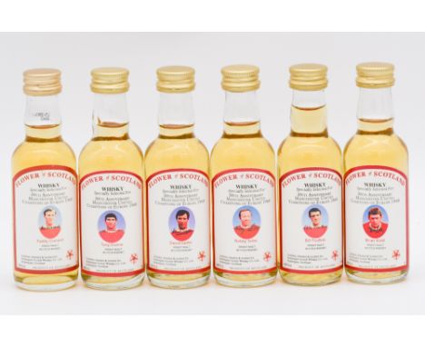 Flower of Scotland 30th Anniversary of Manchester Utd European Cup Win 1968, near complete set of twelve blended whisky minia