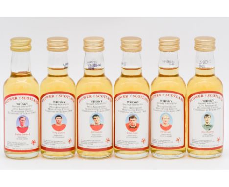 Flower of Scotland 30th Anniversary of Manchester Utd European Cup Win 1968, the complete set of thirteen blended whisky mini