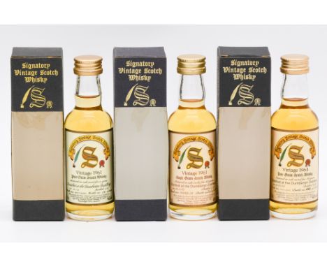 Signatory Vintage - Dumbarton Distillery, and North British Distillery - six bottlings:Dumbarton 1961, 29 year old, pure grai