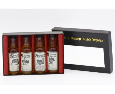 Signatory Vintage - Scottish Wildlife series, a four-bottle presentation box sets for the Scottish Wildlife Trust, includingS