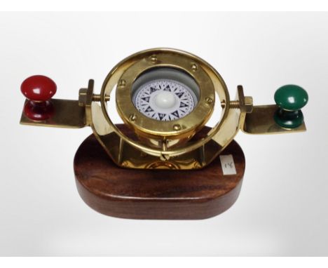 A ship's compass on stand, height 10 cm