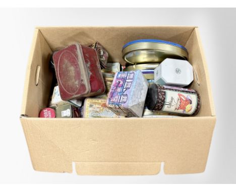A box of vintage and later tins 