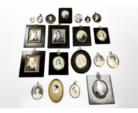 A Private Collection of 18th Century and Later French, English and Canadian Portrait Miniatures on Ivory, Comprising: French 