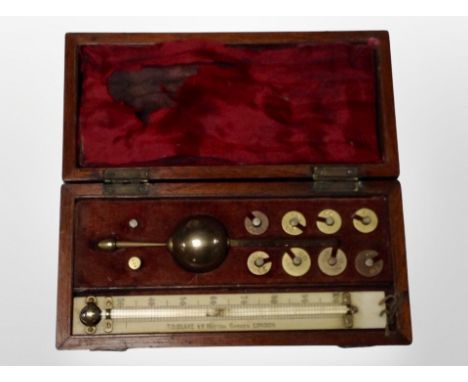 A Victorian Hydrometer in inlaid mahogany case 
