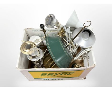 A box of assorted Continental light fittings, lamps etc 
