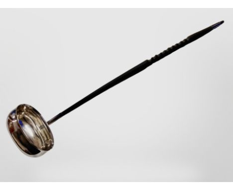 A silver toddy ladle, length 35 cm