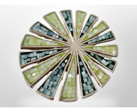 A silver and enamel pendant 
