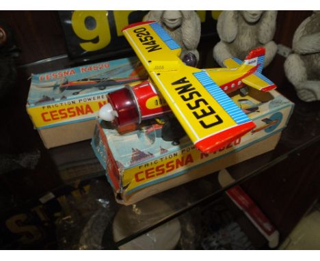 TWO BOXED VINTAGE CESSNA N4520 FRICTION POWERED MODEL AEROPLANES