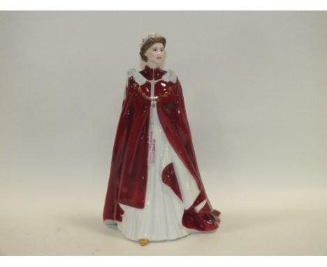 A ROYAL WORCESTER QUEEN ELIZABETH II 80TH BIRTHDAY CELEBRATION FIGURE 