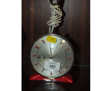 A VINTAGE METAMEC BEDSIDE LAMP ALARM CLOCK