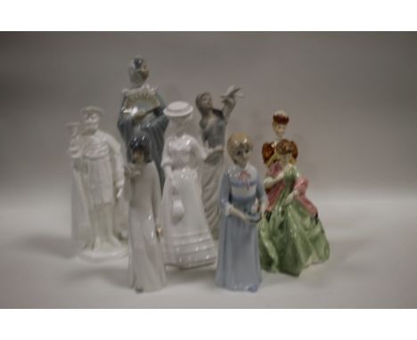 A COLLECTION OF ASSORTED FIGURES TO INCLUDE ROYAL WORCESTER AND NAO EXAMPLES (8)